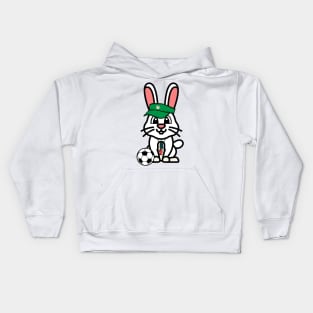 Funny bunny is a soccer coach Kids Hoodie